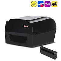 Термотрансферный принтер этикеток MERTECH TLP300 TERRA NOVA (300 DPI) USB, RS232, Ethernet Black с отрезчиком картинка от магазина Кассоптторг